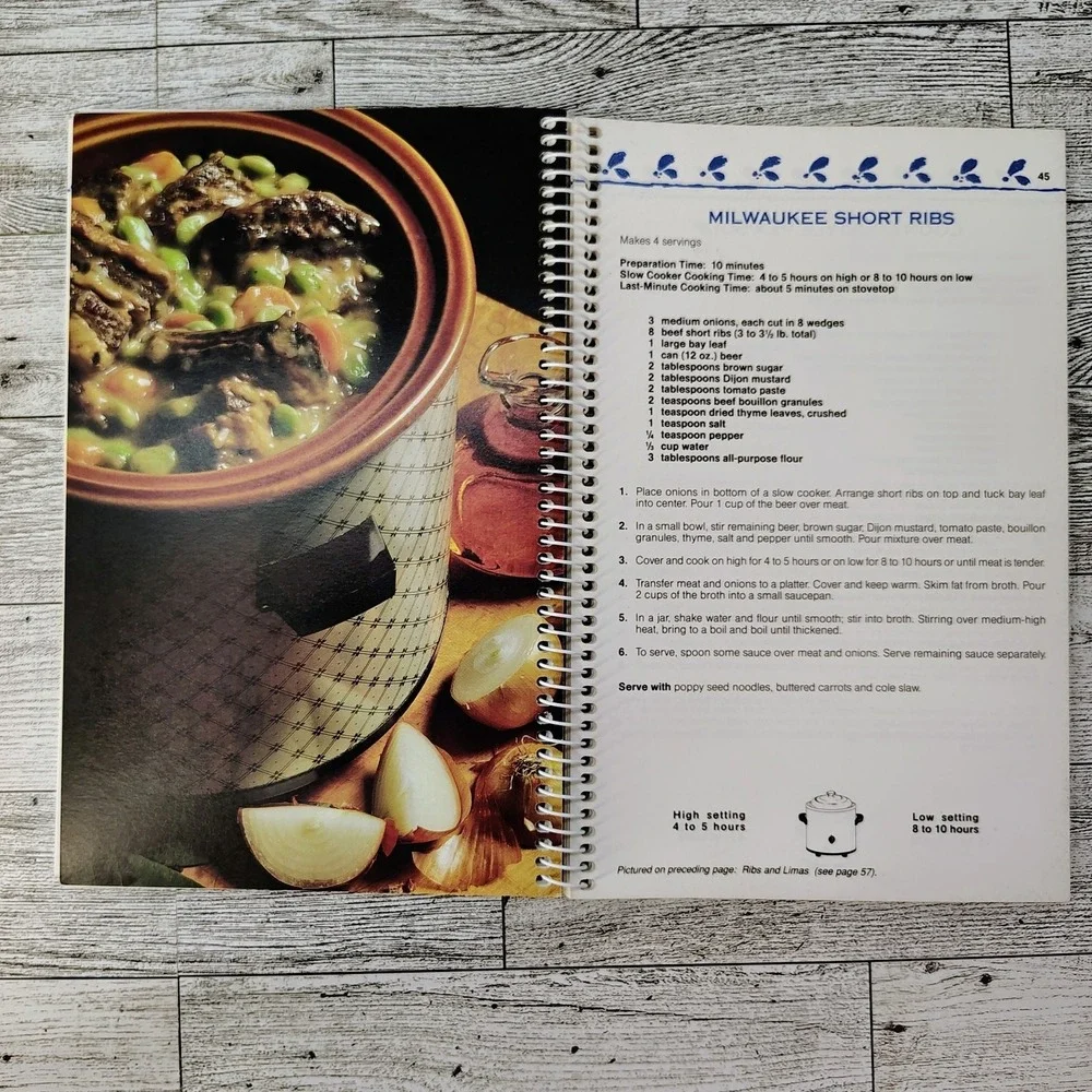 Fix & Forget 60 Slow Cooker Recipes Current Inc 1989 Vintage‎ Spiral Cookbook